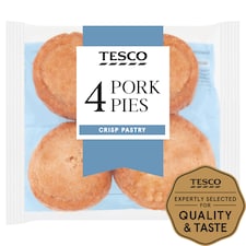 Tesco 4 Pork Pies 300G