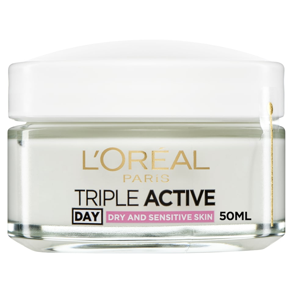 image 1 of L'Oreal Paris Triple Active Day Moisturiser Dry and Sensitive Skin 50ml