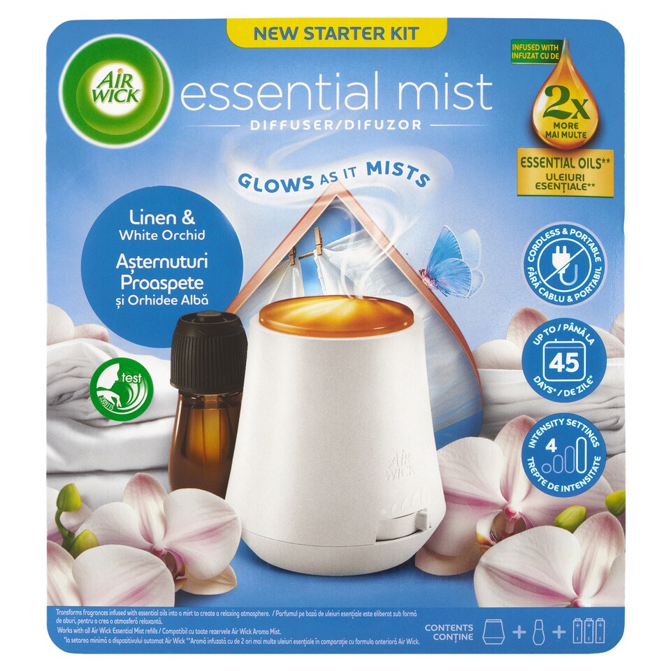 Obrázek 1 pro produkt Air Wick Aroma difuzér a náplň pro aroma difuzér prádlo a bílá orchidej 20ml