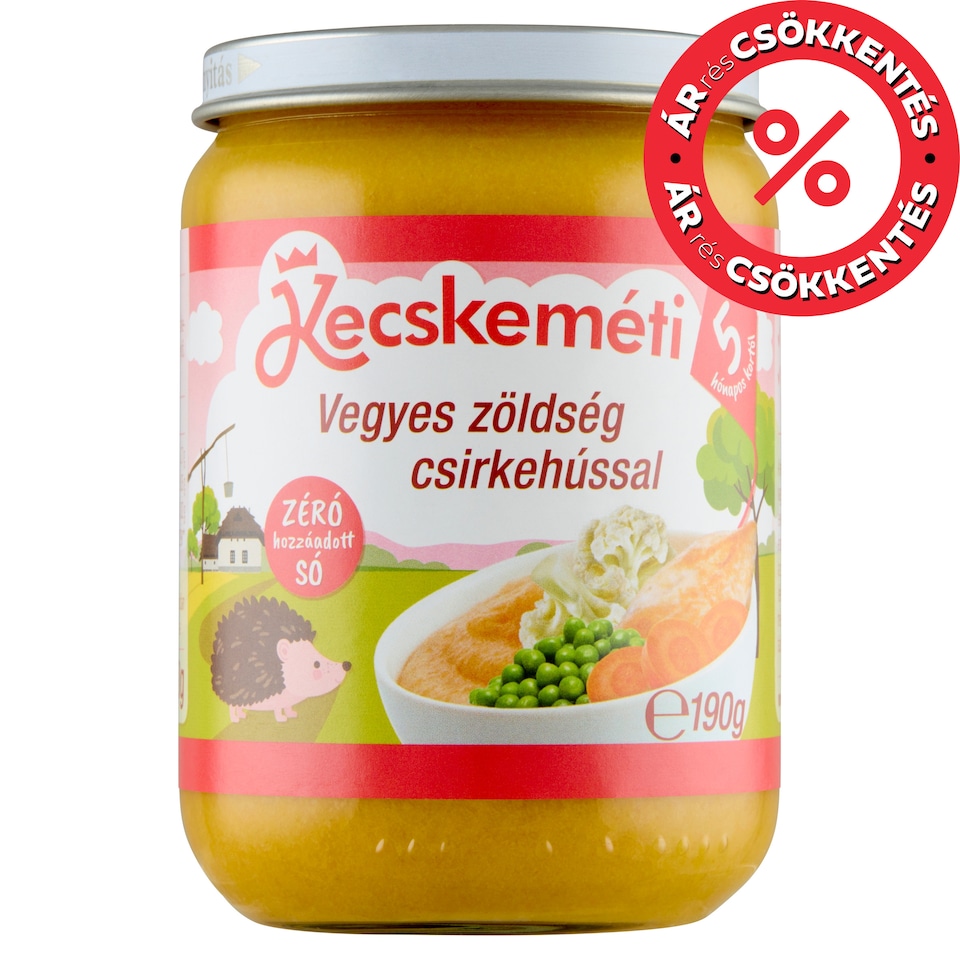 Kecskeméti vegyes zöldség csirkehússal bébiétel 5 hónapos kortól 190 g