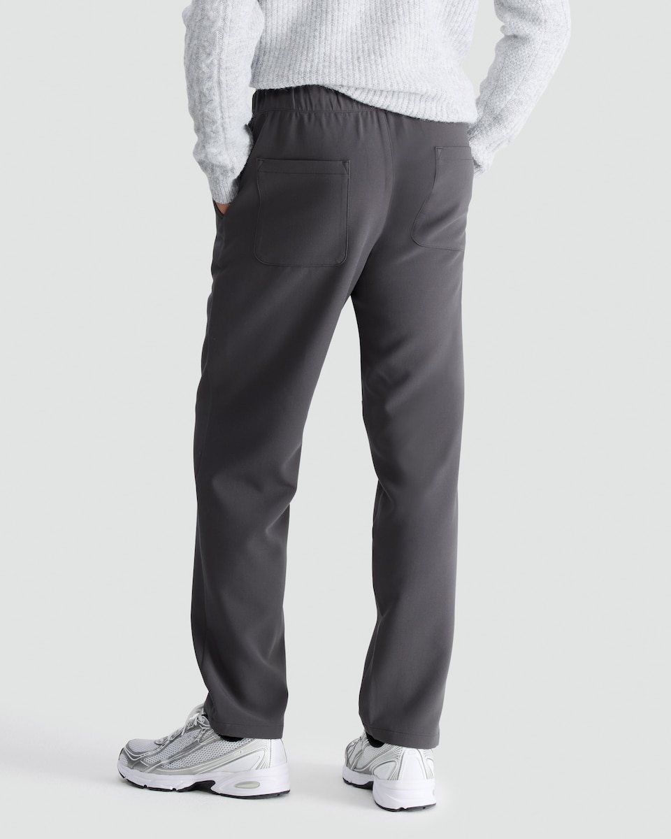 image 1 of F&F Comfort Stretch Drawstring Chino Trousers in Grey