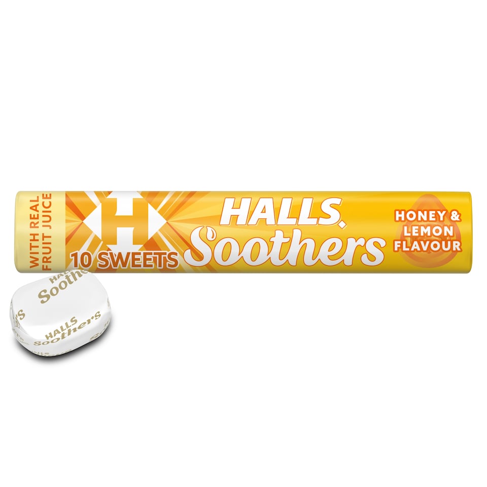 Halls Soothers Honey & Lemon Sweets with Liquid Centres 45g