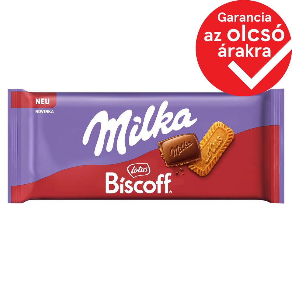 Alpesi tej felhasználásával készült tejcsokoládé karamellizált kekszdarabkákkal 90g