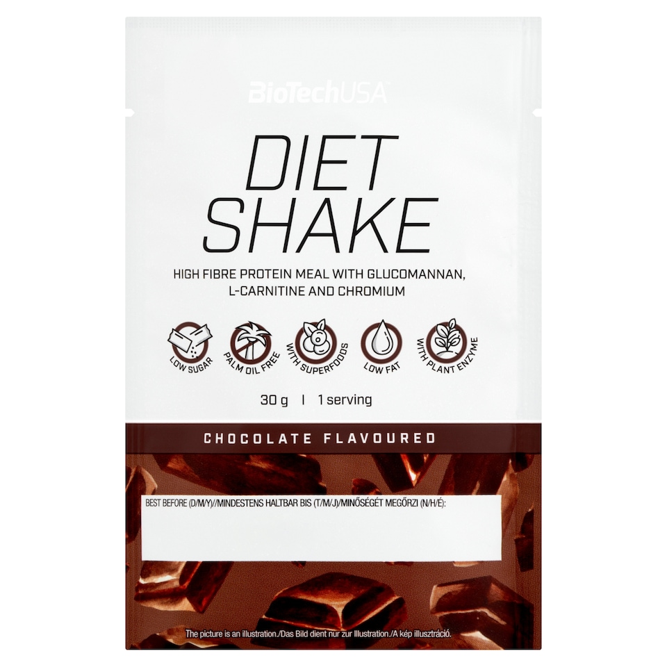 BioTechUSA Diet Shake csokoládé ízű tejsavófehérje italpor 30 g  1. kép