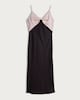 image 4 of The F&F Edit Satin Bow Detail Strappy Slip Dress in Black