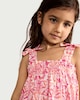image 3 of F&F Girls Pure Cotton Floral Bow Strap Dress in Pink