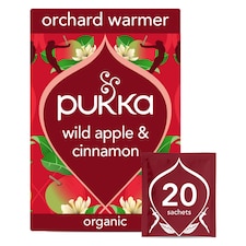 Pukka Organic Wild Apple & Cinnamon Herbal Tea with Ginger and Orange 20 Tea Bags 40g