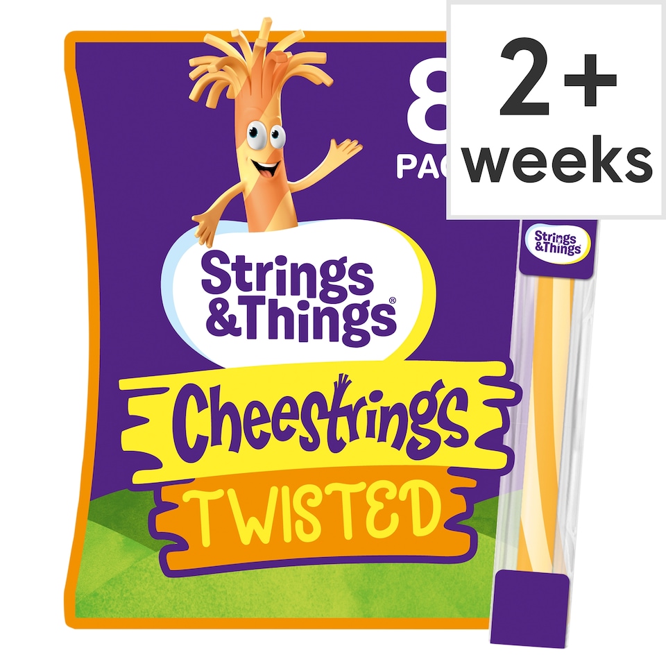 Cheestrings Twisted Cheese Snacks 8Pk 160G