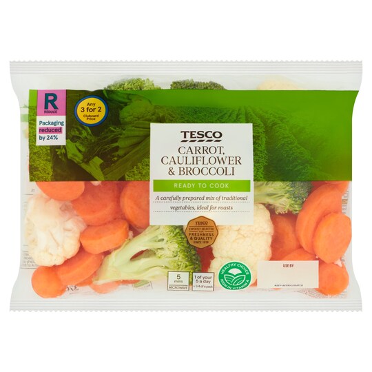 Tesco Carrot Cauliflower & Broccoli 370G Tesco Groceries