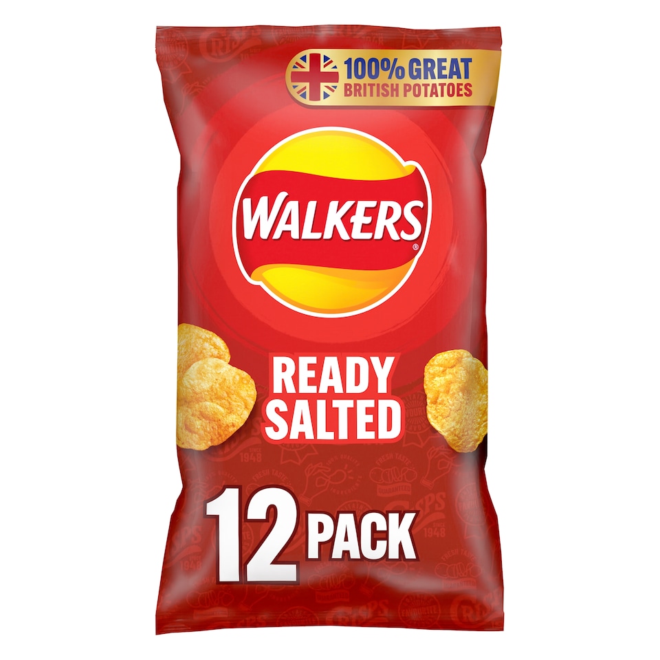 image 1 of Walkers Ready Salted Multipack Crisps 12x25g