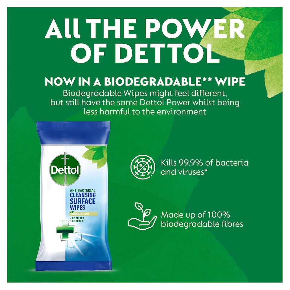 image 1 of Dettol 110 Large Cleansing Surface Wipes