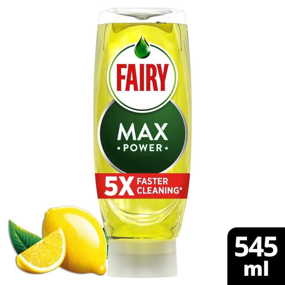 image 1 of Fairy Max Power Lemon Washing Up Liquid 545ml