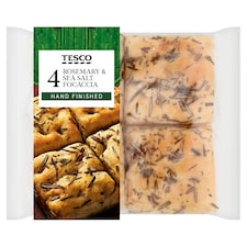 Tesco Rosemary & Sea Salt Focaccia 4 pack