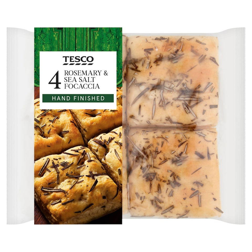 Tesco Rosemary & Sea Salt Focaccia 4 pack