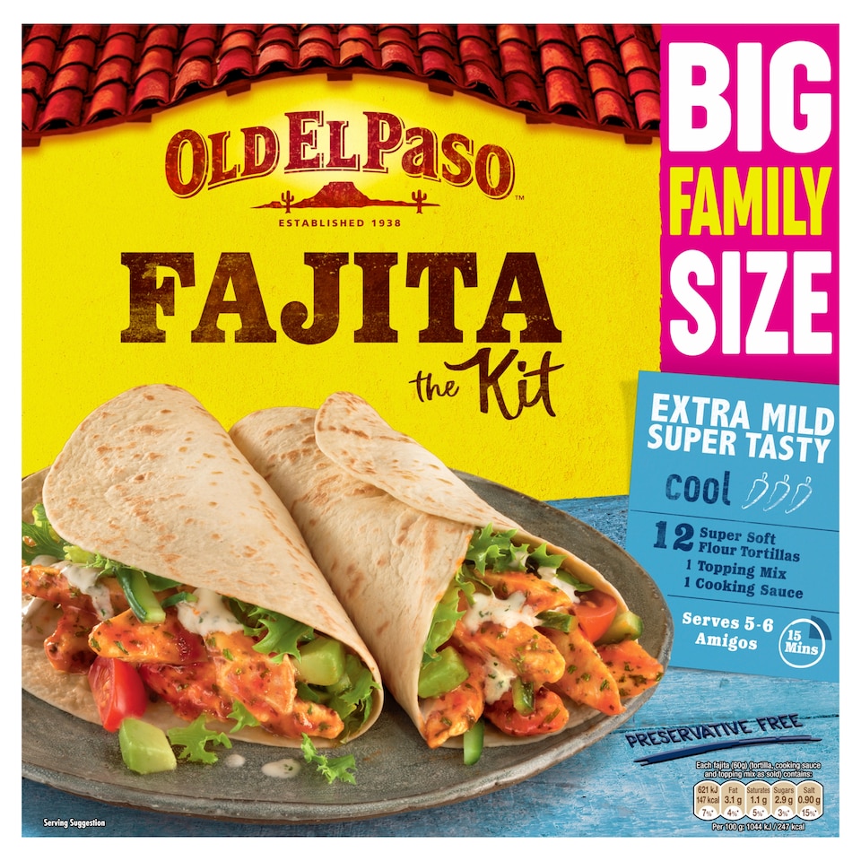 Old El Paso Fajita Flour Tortillas Kit 714g