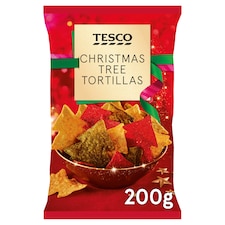 Tesco Lightly Salted Christmas Tree Tortilla 200g