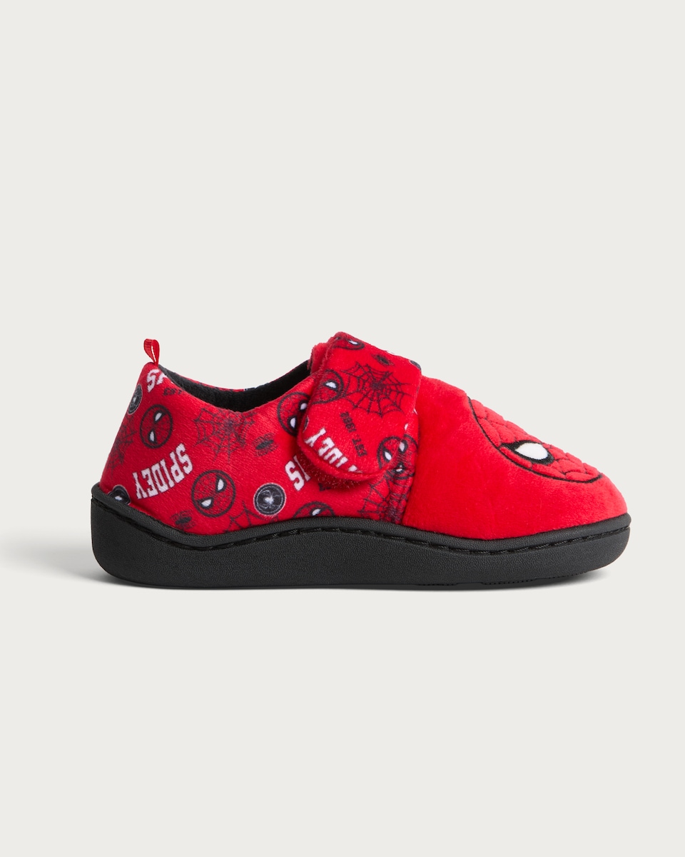 image 1 of Disney Spider-Man Touch Fastening Cupsole Slippers in Red