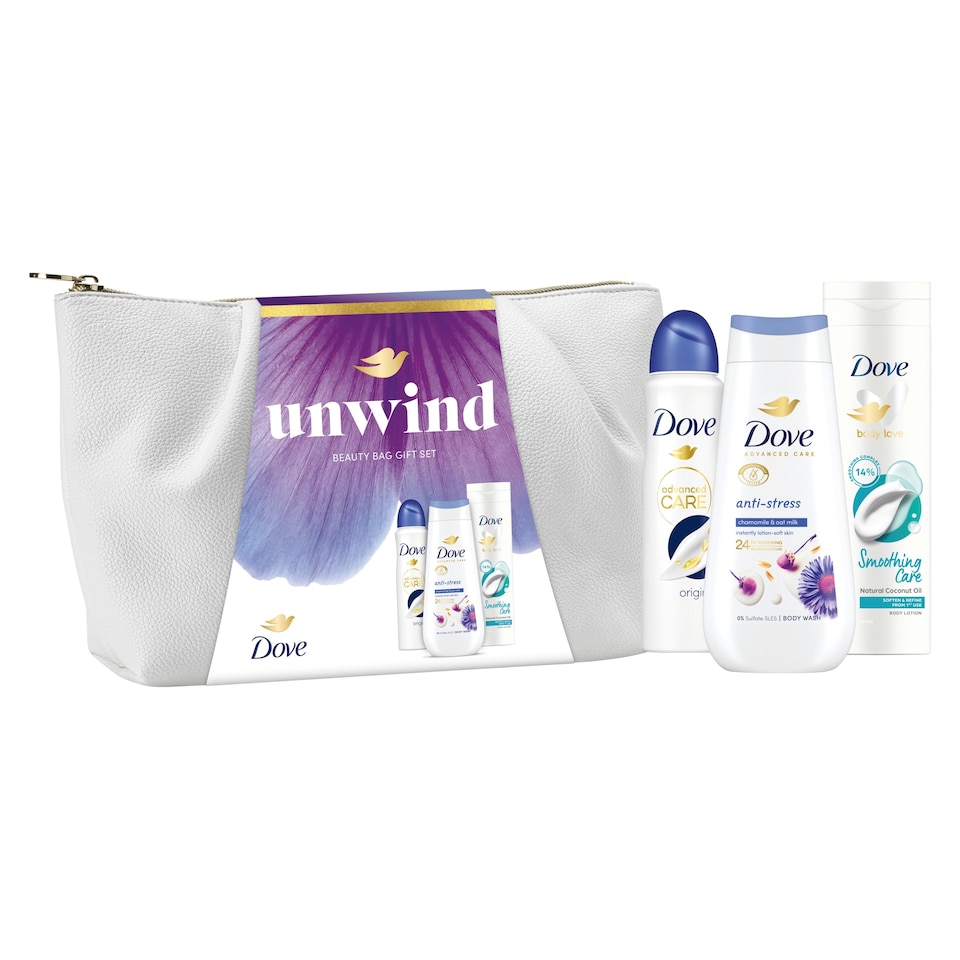 image 1 of Dove Unwind Beauty Bag Collection Gift Set Advanced Care