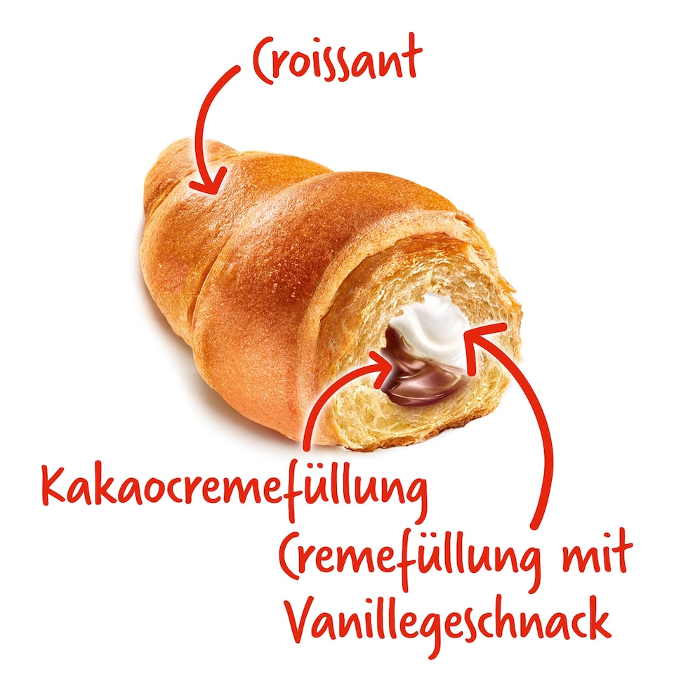 image 1 of 7 Days Double Croissant - Cocoa & Vanilla Flavour Fillings 60g