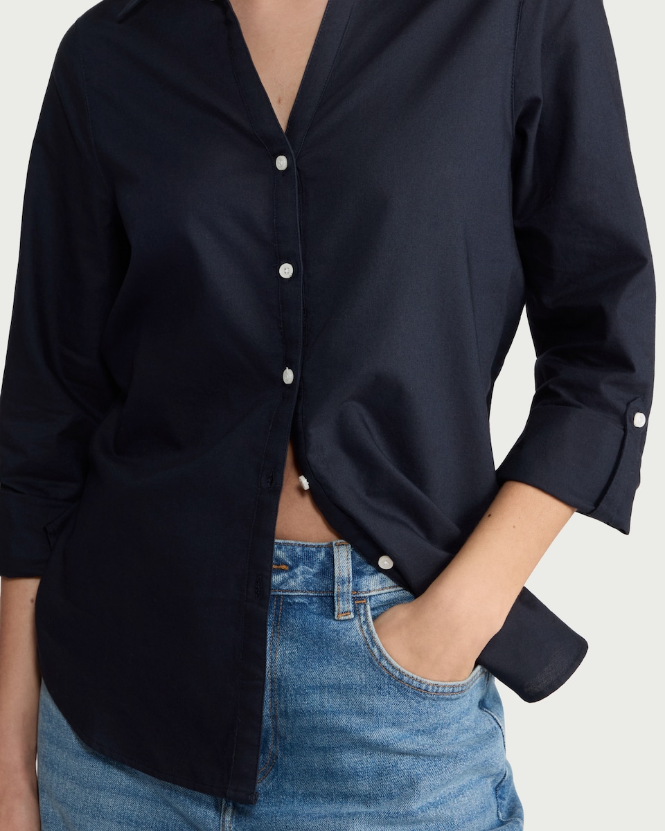 image 1 of F&F Pure Cotton Striped Shirt in Navy