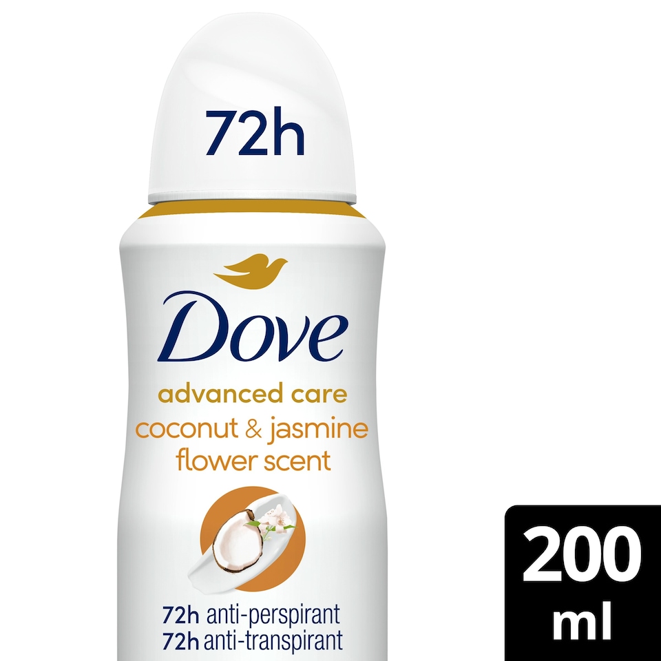 image 1 of Dove Women Coconut & Jasmine 72h Advanced Care Antiperspirant Deodorant 200ml
