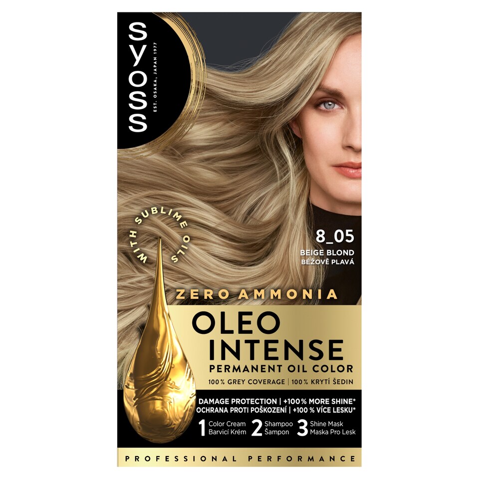 Syoss Oleo Intense tartós hajfesték 8-05 Bézsszőke