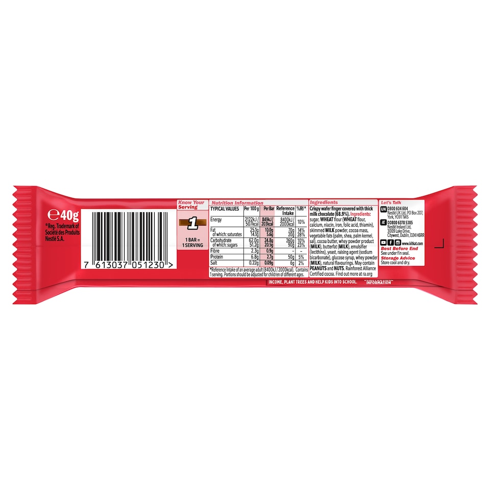 image 1 of Kit Kat Chunky Milk Chocolate Bar 40g