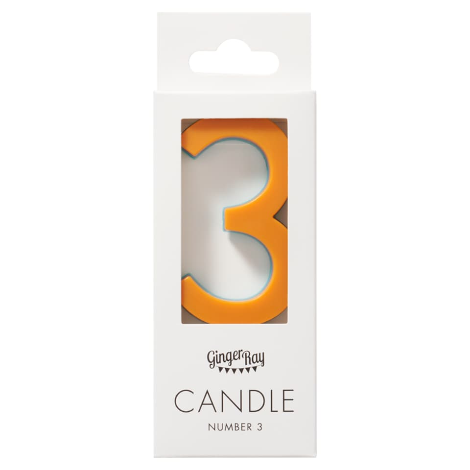 image 1 of Ginger Ray Rainbow Number 3 Candle
