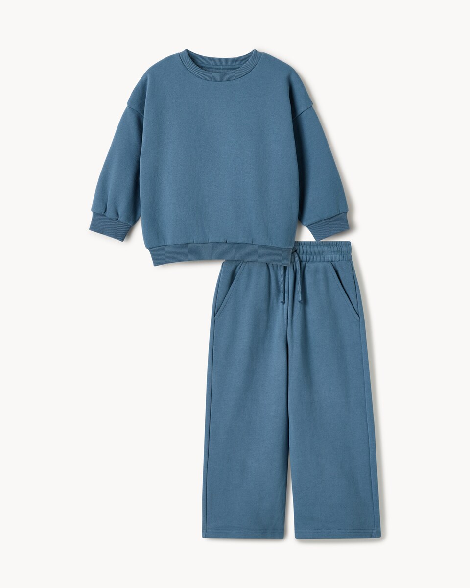 image 1 of F&F Boys Cool Dude Sweatshirt and Joggers Set in Blue