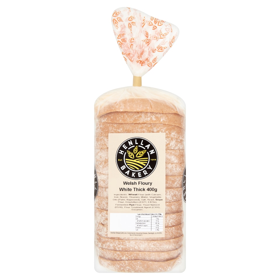 Henllan Bakery Welsh Floury White Thick 400g