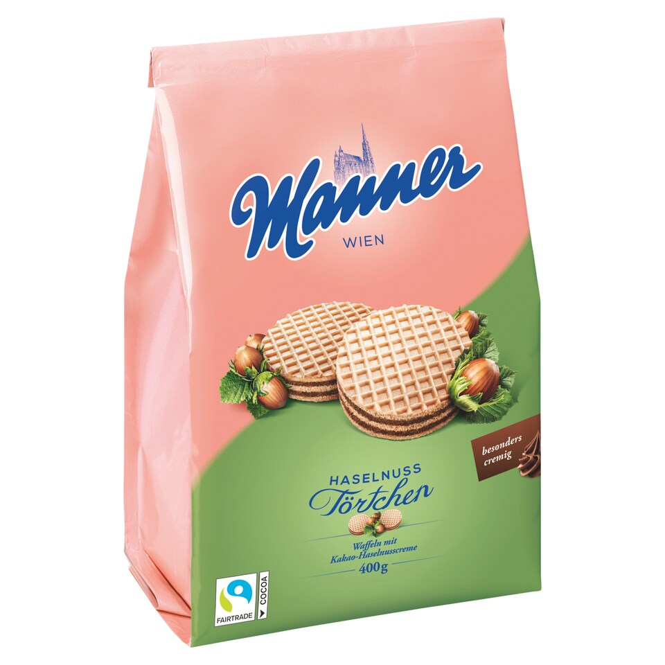 Manner Little Cakes, Crunchy Wafers with Cocoa-Hazelnut Filling 400 g