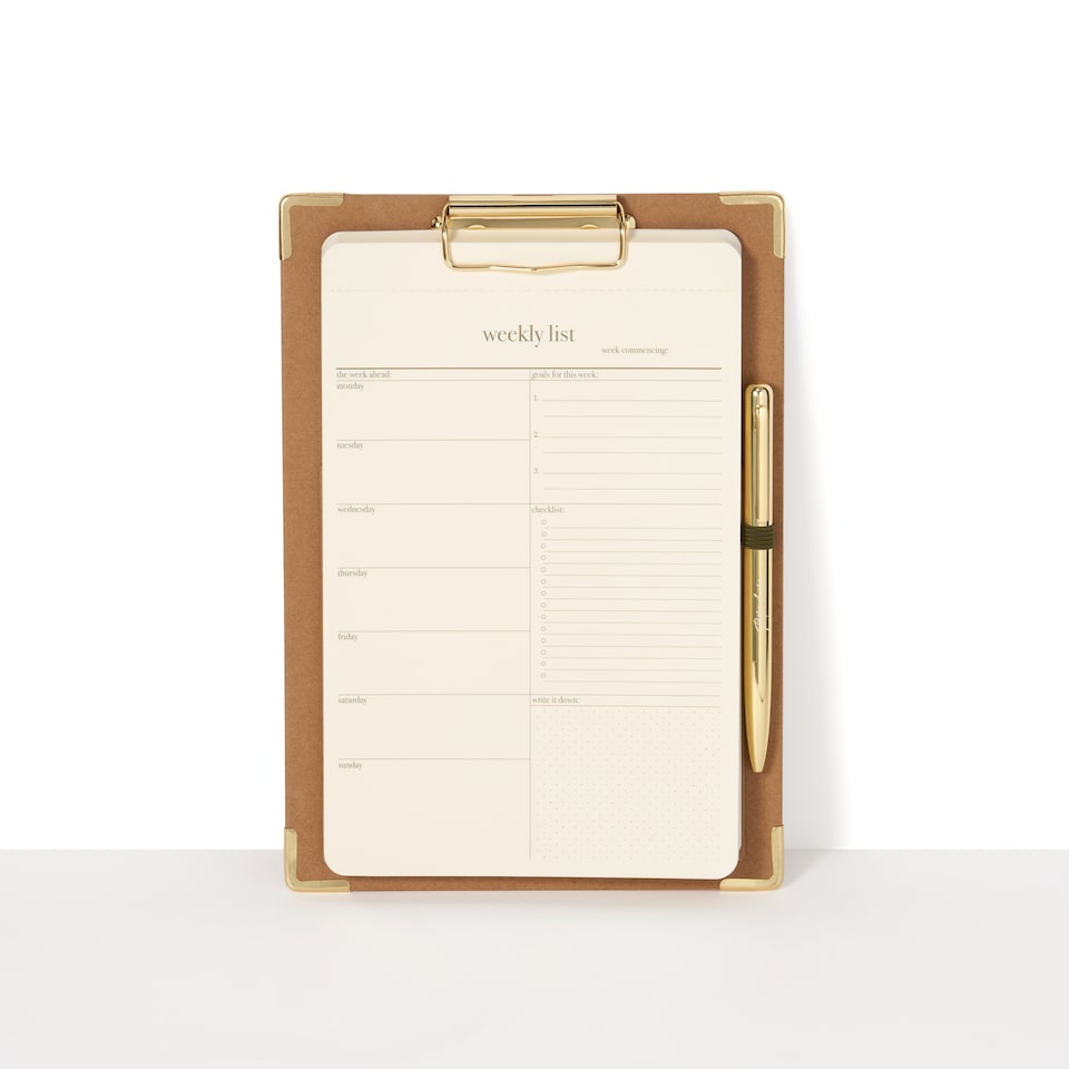 image 1 of Paperchase Full Bloom Clipboard & Weekly List pad