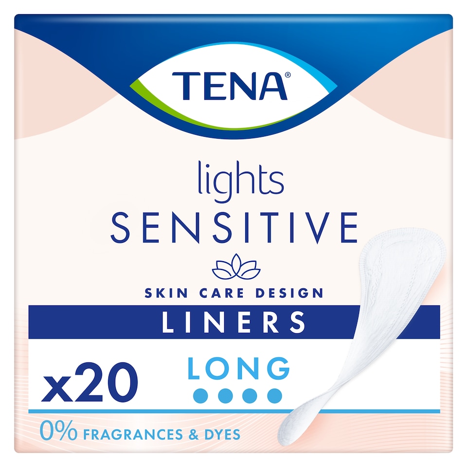 image 1 of TENA Lights Long Incontinence Liners 20 pack