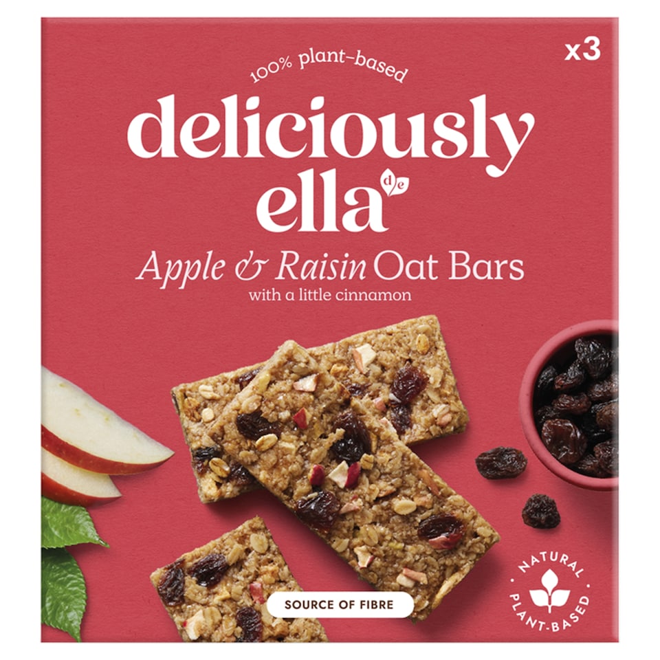 Deliciously Ella Oat Bars - Apple, Raisin & Cinnamon 3 Pack 50g
