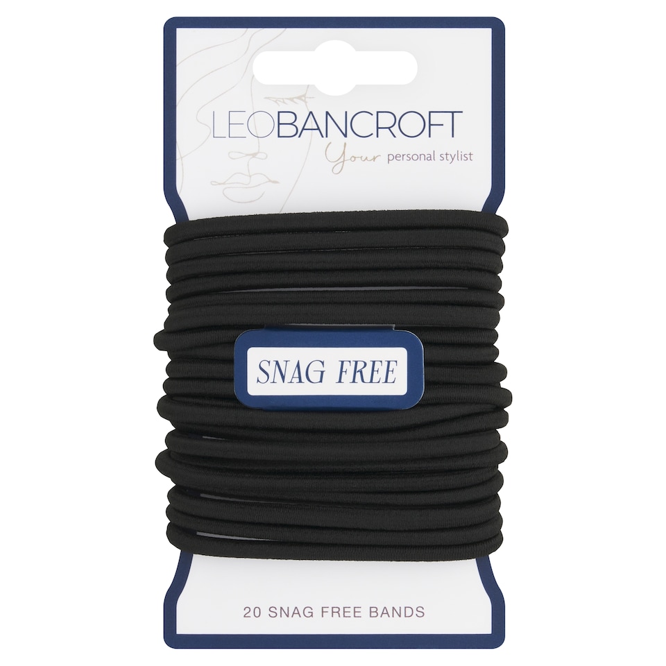 Leo Bancroft Snagfree Wide Hairbands Black 20 Pack