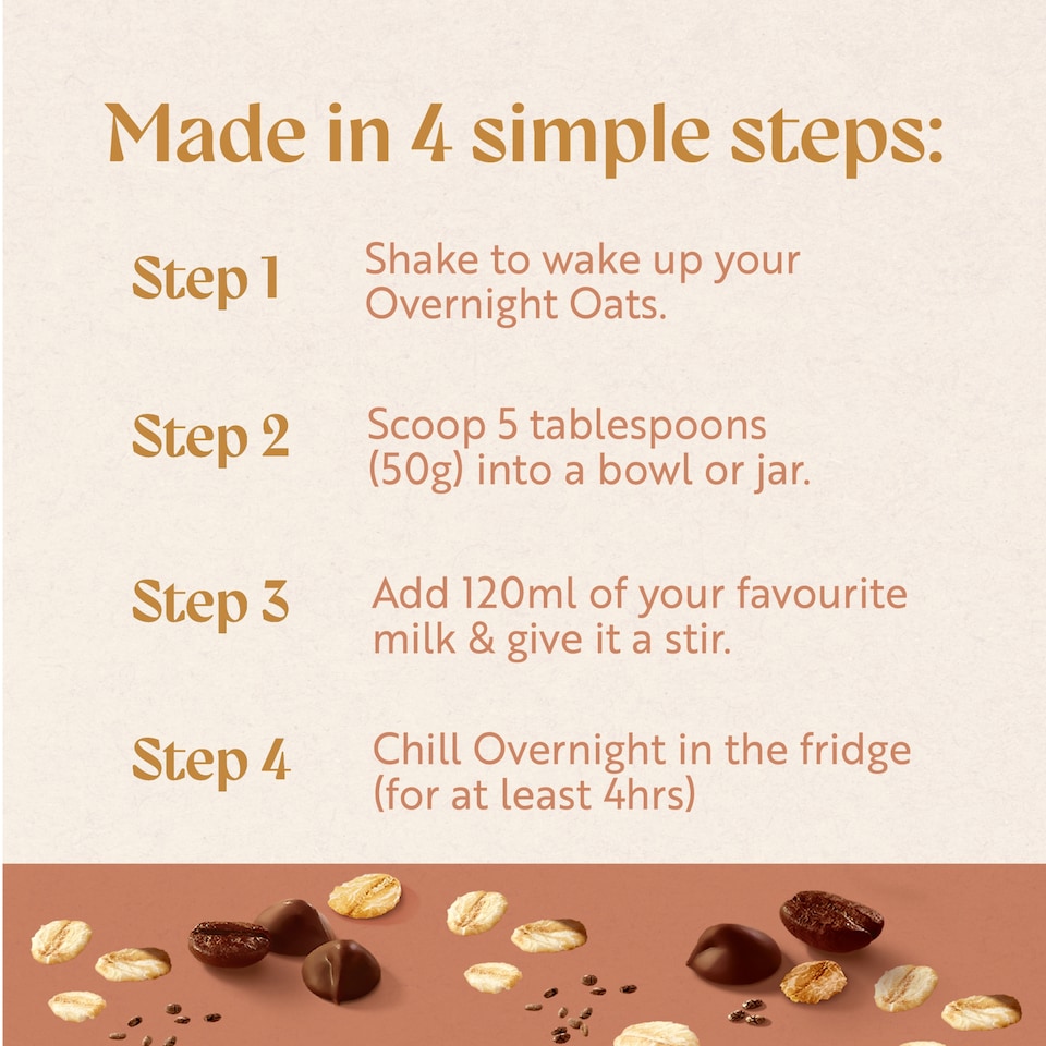 image 1 of Quaker Overnight Oats Mocha Choc Chips 350g