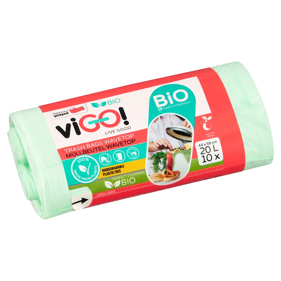 image 1 of Vigo Organic Trash Bags Wavetop 44 x 59 cm 20 L 10 pcs