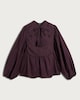 image 4 of The F&F Edit Pure Cotton Embroidered Blouse in Burgundy