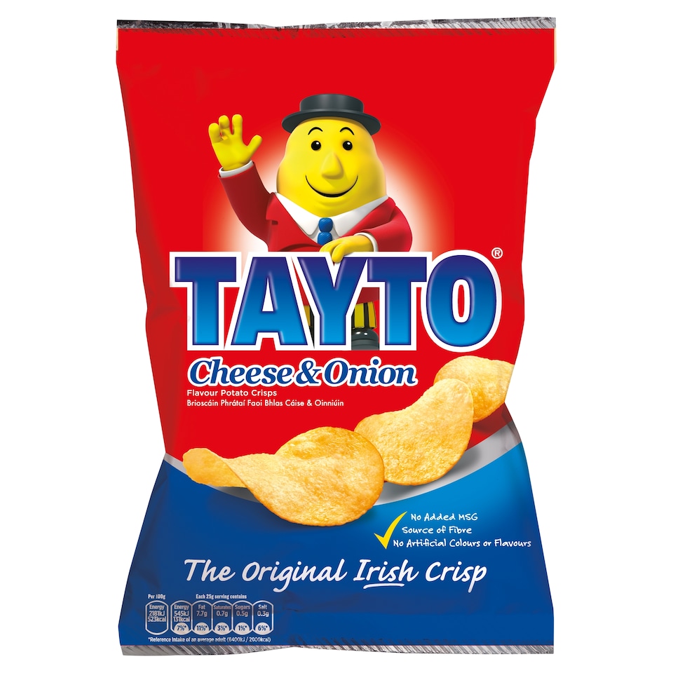 Tayto Cheese & Onion Potato Crisps 125G