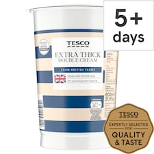 Tesco Fresh British Extra Thick Double Cream 600Ml