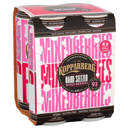 Kopparberg Hard Seltzer Mixed Berries 4X330ml Tesco Groceries