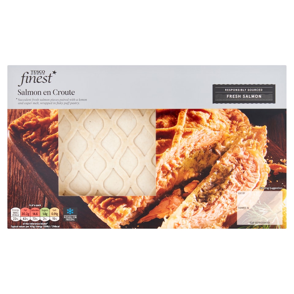 Tesco Finest Salmon en Croute with Lemon Capper Butter 620g