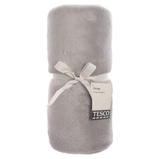 Tesco Super Soft Throw Silver
