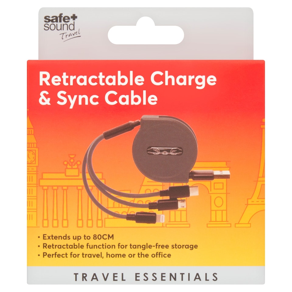Safe & Sound Retractable Charge & Sync Cable