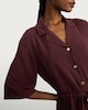image 2 of F&F Button Through Collared Shirt Dress in Burgundy