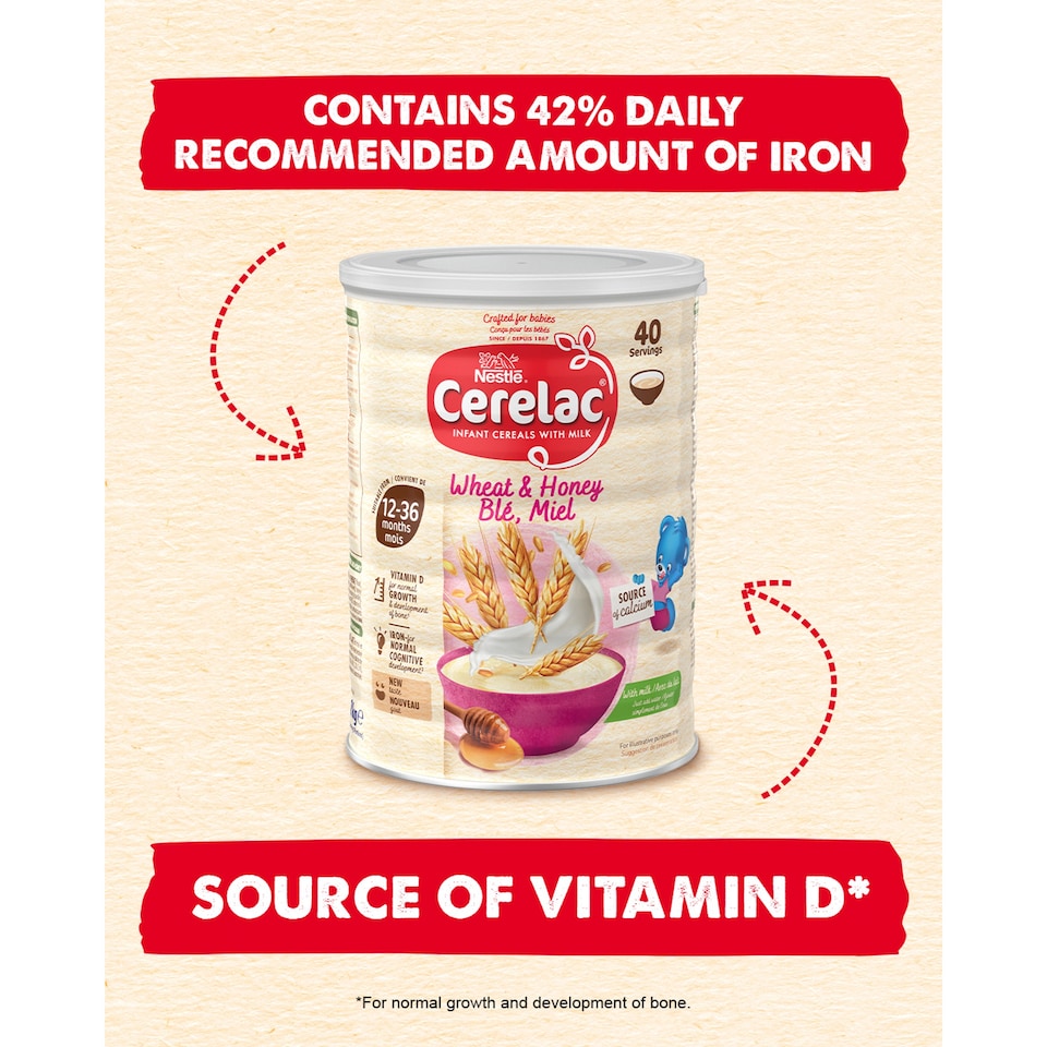 image 1 of Cerelac Infant Cereals With Milk Honey & Wheat 12+ Months 1kg
