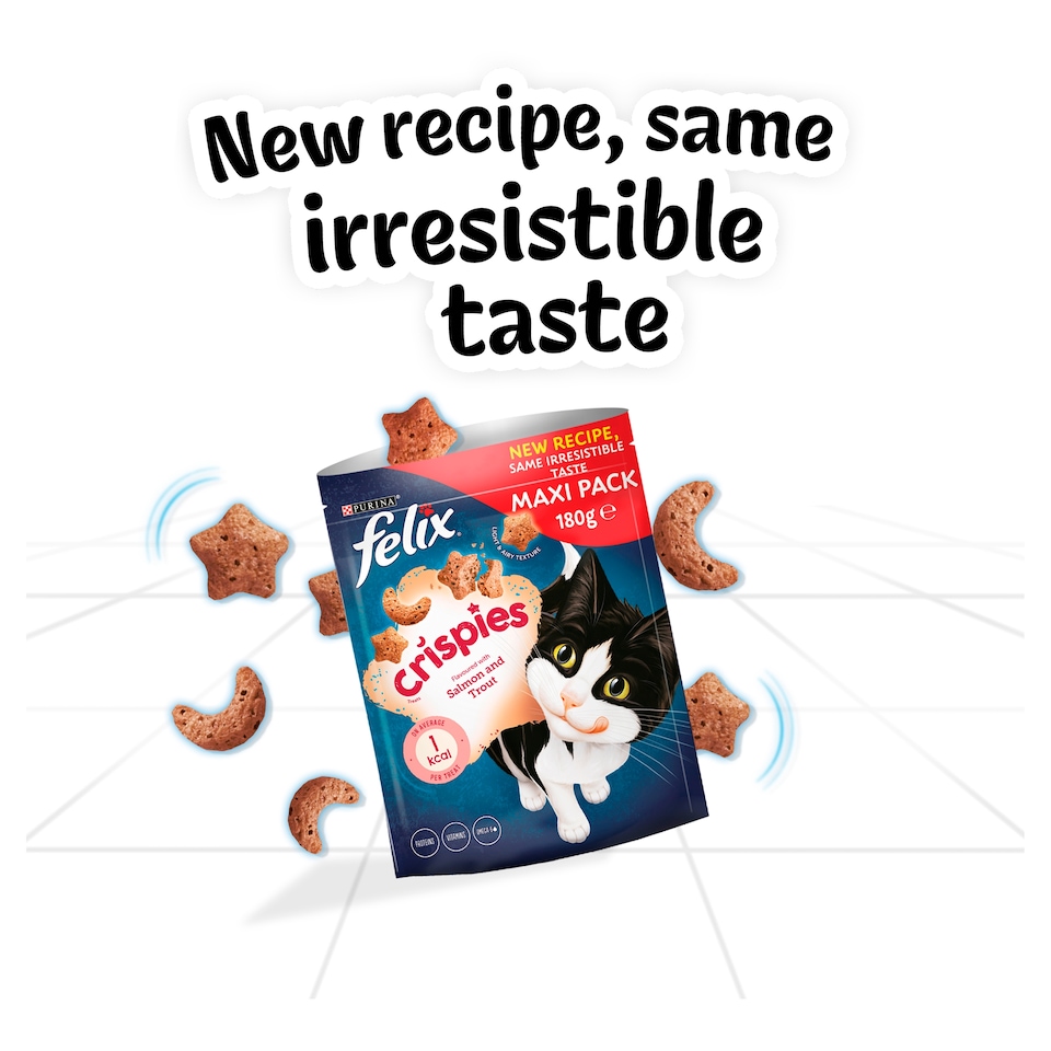image 1 of Felix Crispies Cat Treats - Salmon and Trout 180g