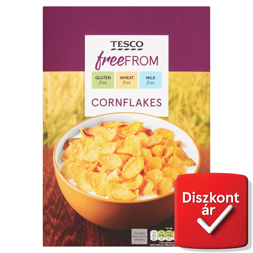 Tesco Free From kukoricapehely hozzáadott vitaminokkal és vassal 300 g