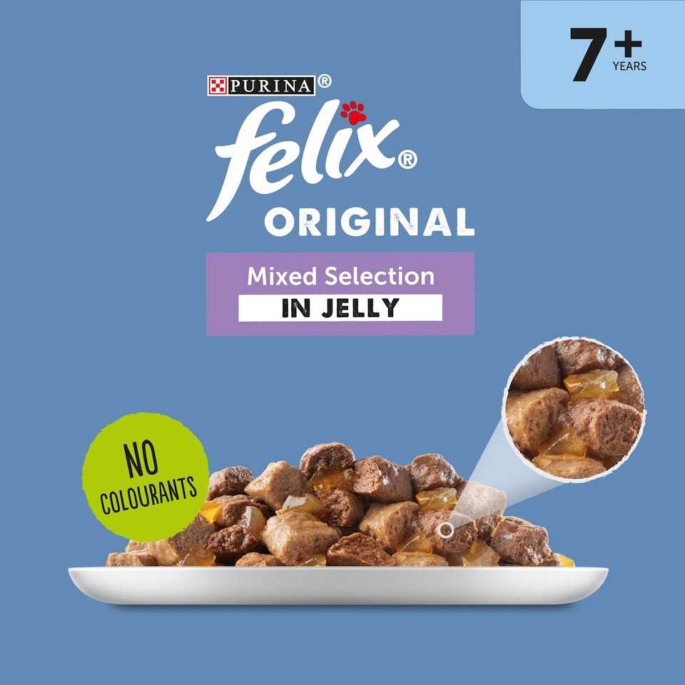 image 1 of Felix Senior Cat Food Mixed Selection In Jelly 12X100g