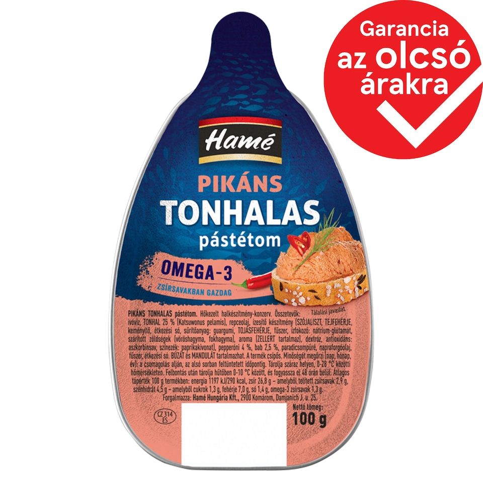 Hamé pikáns tonhalas pástétom 100 g